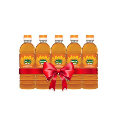 Pooja Brand Gingelly Oil Pack of 5(1 Ltr x 5 Bottle)