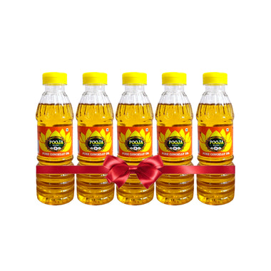 Pooja Brand pure Gingelly Oil 200ml - 5 pack